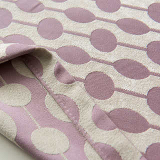 Lignes Perlées Rose Pâle Violet Pois et Rayures Rideau en Chenille
