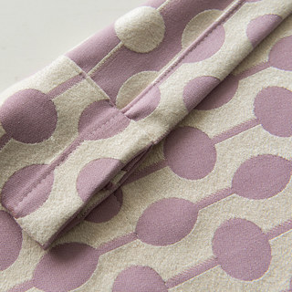 Lignes Perlées Rose Pâle Violet Pois et Rayures Rideau en Chenille 9
