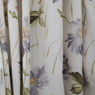 Faire entrer le jardin à l'intérieur Rideau de style Jute floral en coton gris à marguerites 6
