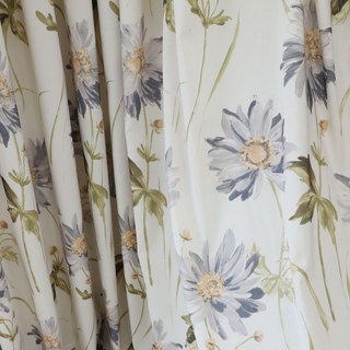Faire entrer le jardin à l'intérieur Rideau de style Jute floral en coton gris à marguerites