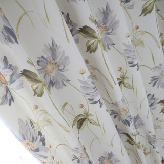Faire entrer le jardin à l'intérieur Rideau de style Jute floral en coton gris à marguerites 4