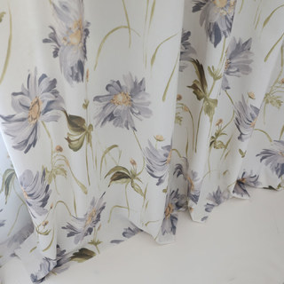 Faire entrer le jardin à l'intérieur Rideau de style Jute floral en coton gris à marguerites 5