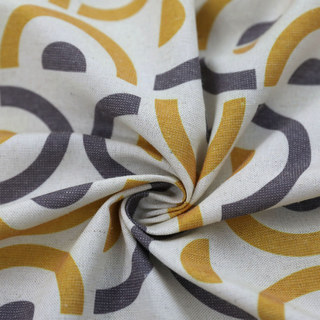 Cercle de Vie Moderne Jaune & Gris Motif Géométrique Rideau en Mélange de Coton 5
