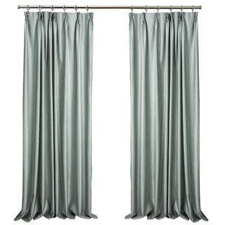 Métallique Fantaisie Délicatement Texturé Rayé Étincelant Chatoyant Gris Vert Rideau 4