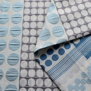 Passionné(e) par les pois Modern 3D Jacquard Bleu & Gris Motif géométrique Rideau 11