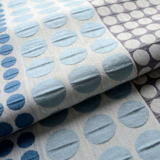 Passionné(e) par les pois Modern 3D Jacquard Bleu & Gris Motif géométrique Rideau
