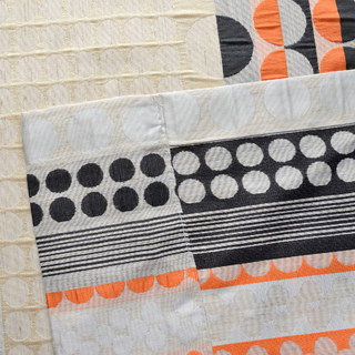 Obsédée par les pois Modern 3D Jacquard Orange Noir Motif géométrique Rideau 14