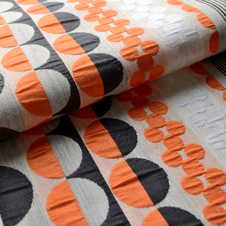 Obsédée par les pois Modern 3D Jacquard Orange Noir Motif géométrique Rideau 15