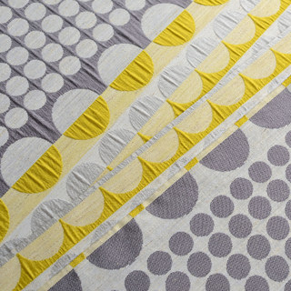 Obsédée par les pois Modern 3D Jacquard Jaune Gris Charbon Motifs Géométriques Rideau 12
