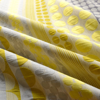 Obsédée par les pois Modern 3D Jacquard Jaune Gris Charbon Motifs Géométriques Rideau 13