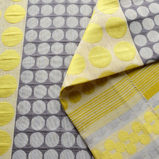 Obsédée par les pois Modern 3D Jacquard Jaune Gris Charbon Motifs Géométriques Rideau 11