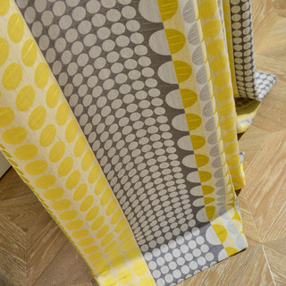 Obsédée par les pois Modern 3D Jacquard Jaune Gris Charbon Motifs Géométriques Rideau 9