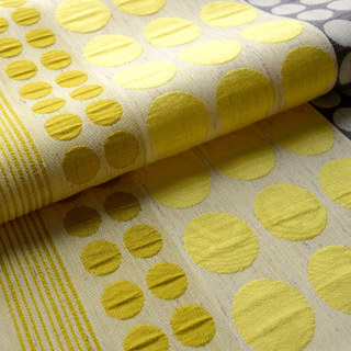 Obsédée par les pois Modern 3D Jacquard Jaune Gris Charbon Motifs Géométriques Rideau