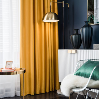 Rideaux occultants super épais à vagues ondulées jaune citron 5