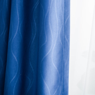 Rideaux occultants bleu marine super épais à vagues ondulées 6