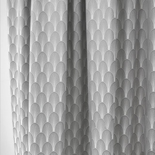 La Roaring Twenties Luxe Art Déco Rideau à Motif Coquillage Gris Morandi & Argent 3