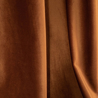 Fines rideaux en velours terracotta caramel orange brûlé 3