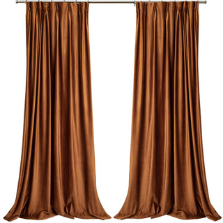 Fines rideaux en velours terracotta caramel orange brûlé 7