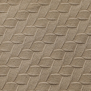 Rideaux occultants en velours marron clair texturé façon panier scandinave