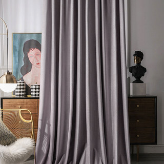 Rideaux occultants en velours lavande pastel texturé façon panier scandinave 4