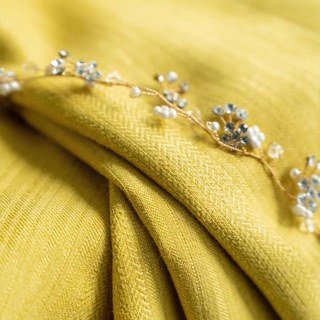 Simple Plaisirs Prairie Grain Tissu Texturé à Rayures Jaune Citron Rideaux Occultants 5