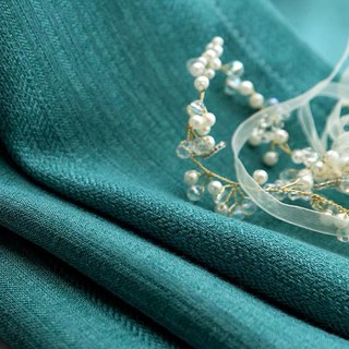 Simple Plaisirs Prairie Grain Tissu Texturé Discret Rayé Bleu Canard Rideaux Occultants 5