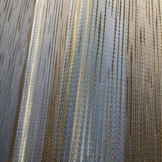 Rayon de soleil chatoyant, rideau rayé subtilement texturé champagne doré et gris 8