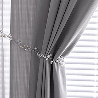 Sundance Texturé Rayé Gris Anthracite Clair Rideau Voile Léger 4
