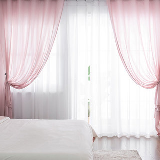 Sundance Texturé Rayé Rose Rideau Semi-Transparent