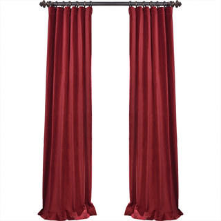 Velours effet daim écarlate rouge Rideau 5