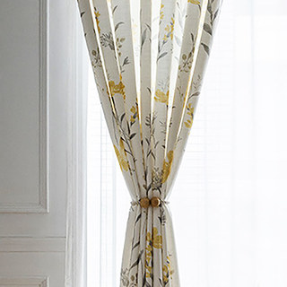 Faire entrer le jardin à l'intérieur Rideau de style jute floral crème jaune 7