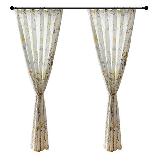 Faire entrer le jardin à l'intérieur Rideau de style jute floral crème jaune 9