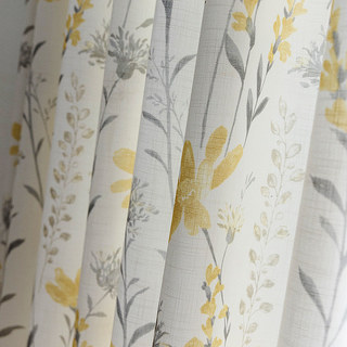 Faire entrer le jardin à l'intérieur Rideau de style jute floral crème jaune 4