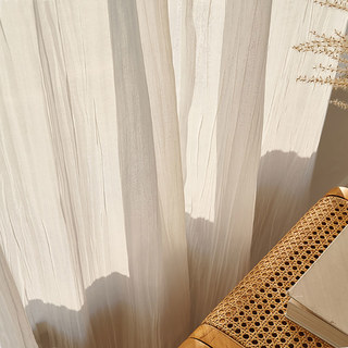 Coton Crush Crème Ivoire Rideau Voile Semi-Transparent Écrushé 6