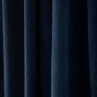 Exquis rideau en chenille bleu marine nuit, mat et luxueux 4