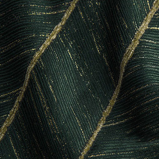 Nouveau Look Luxe Art Déco Chevron Vert Foncé & Or Étincelant Rideau Géométrique 7