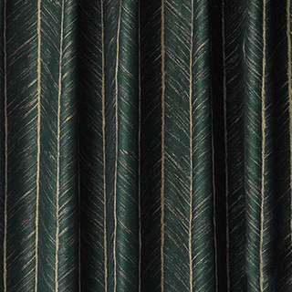 Nouveau Look Luxe Art Déco Chevron Vert Foncé & Or Étincelant Rideau Géométrique 6