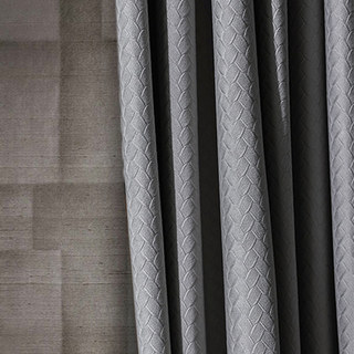 Rideaux occultants en velours gris Morandi texturé façon panier scandinave 3