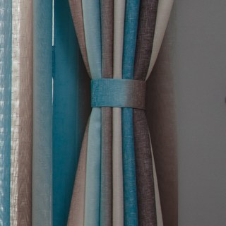 Brise Marine Cocktail Coque de Noix de Coco Marron et Rideau Rayé Bleu Côtier 7