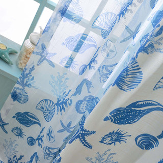 Esprit Marin Bleu Rideaux Voile Transparent Nautique 2