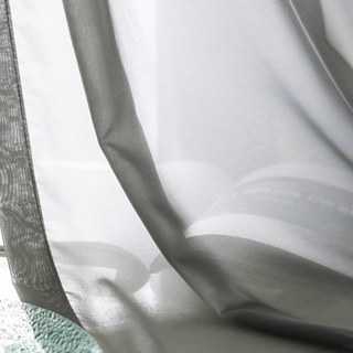 Douce Brise Gris Chiffon Voile Transparent Rideau