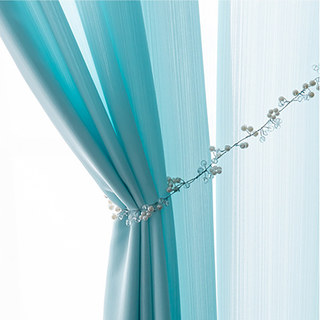 Sundance Textured bleu clair semi sheer rideau 4