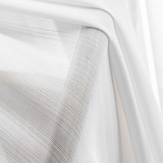 Sundance Texturé Rayé Blanc Rideau Semi-Transparent 2