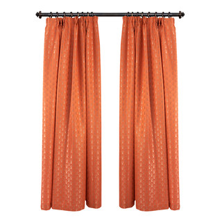 La Couronne des Années Folles Luxe Art Déco Coquillage Motif Orange & Argent Rideau 4