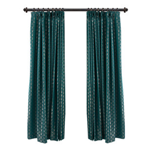 La Luxueuse Rideau Géométrique Turquoise & Argent à Motif Coquillage Art Déco des Années Folles 5