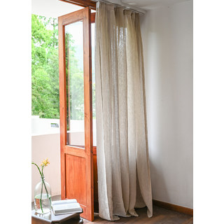 Zen Garden 100% Pur Lin Flax Naturel Couleur Rideau Voile Transparent 8