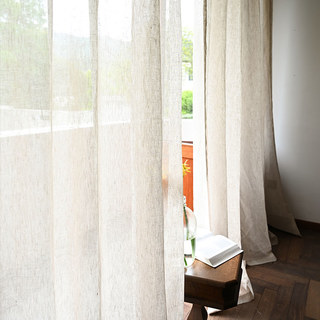 Zen Garden 100% Pur Lin Flax Naturel Couleur Rideau Voile Transparent 4