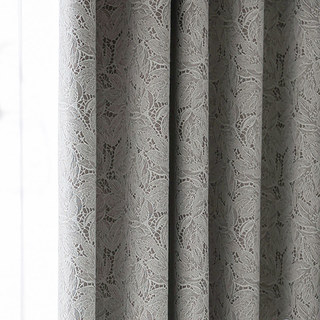 Allure Rideau en jacquard de luxe beige et crème avec dentelle 3