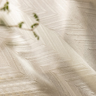 Arezzo Ivoire Blanc Chevron Texturé Lourd Voile Semi-Transparent Rideau 7