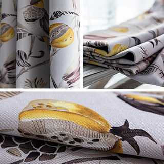 Harvest & Bird Rideau floral multicolore jaune gris occultant 6